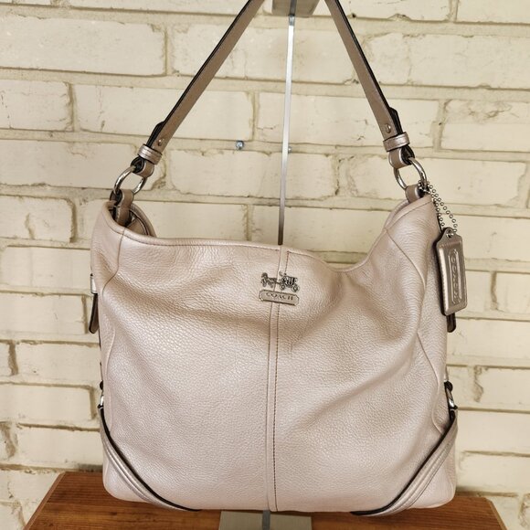 Euc Coach Metallic Leather Katarina Shimmer Satchel Tote Bag Purse - Picture 3 of 14